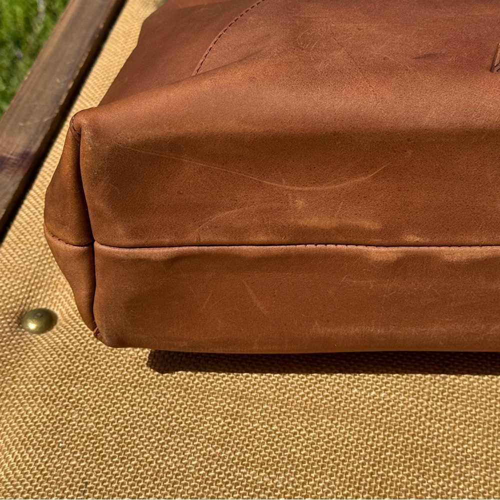 ABLE Salome Leather Hobo Bag Brown Handmade Ethiopia Slouchy Boho Shoulder - Picture 10 of 14